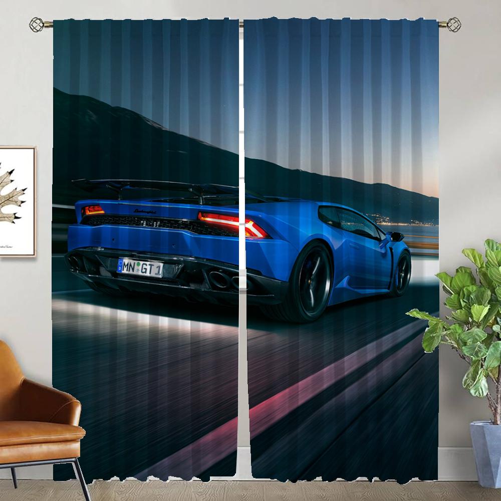 Anti-mosquito Curtains for Camera L-lamborghinis Shades Partition Blackout Curtain for Room 2 Panel Halloween Decoration Living