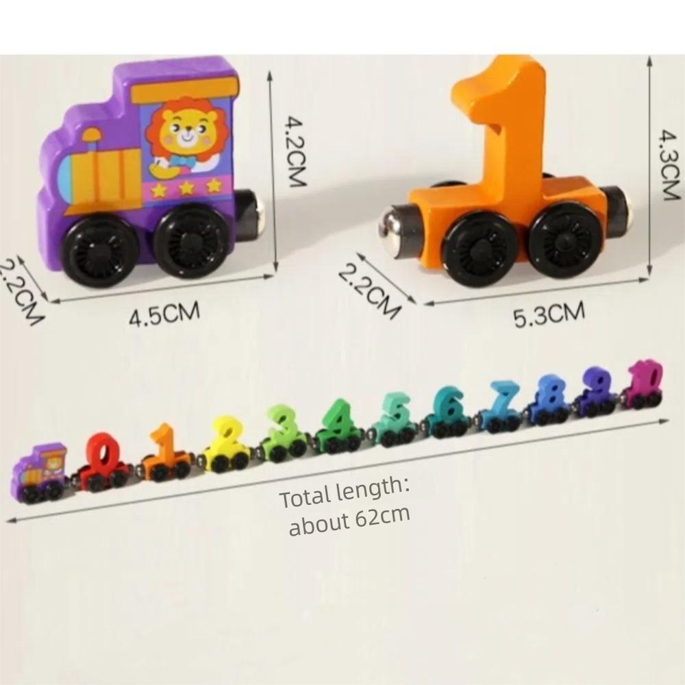 1set 0-10 Number Digital Train Toys Colorful Magnetic Early Educational Toys Digital Train Track Assembly Number Train Set