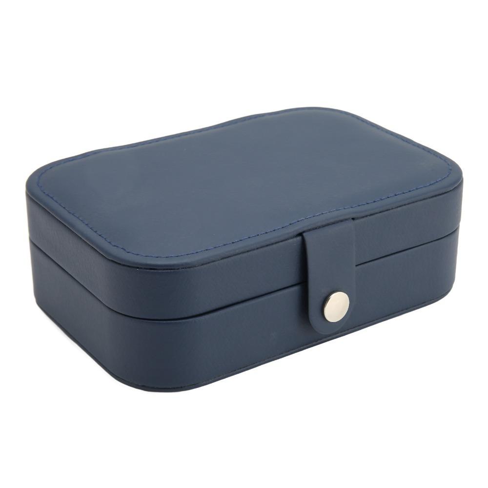 

Space Saving Dark Blue Jewelry Box Large Capacity Portable Storage Box Multi-compartment Case Jewelry Organize темно-синий