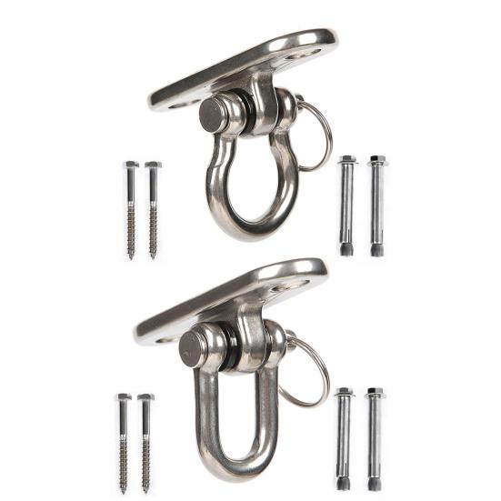1 Set Ceiling Hook Strong Load-Bearing High Strength Rotatable Not Easily Deformed Simple Installation Rustproof Hammock Chair Sandbag