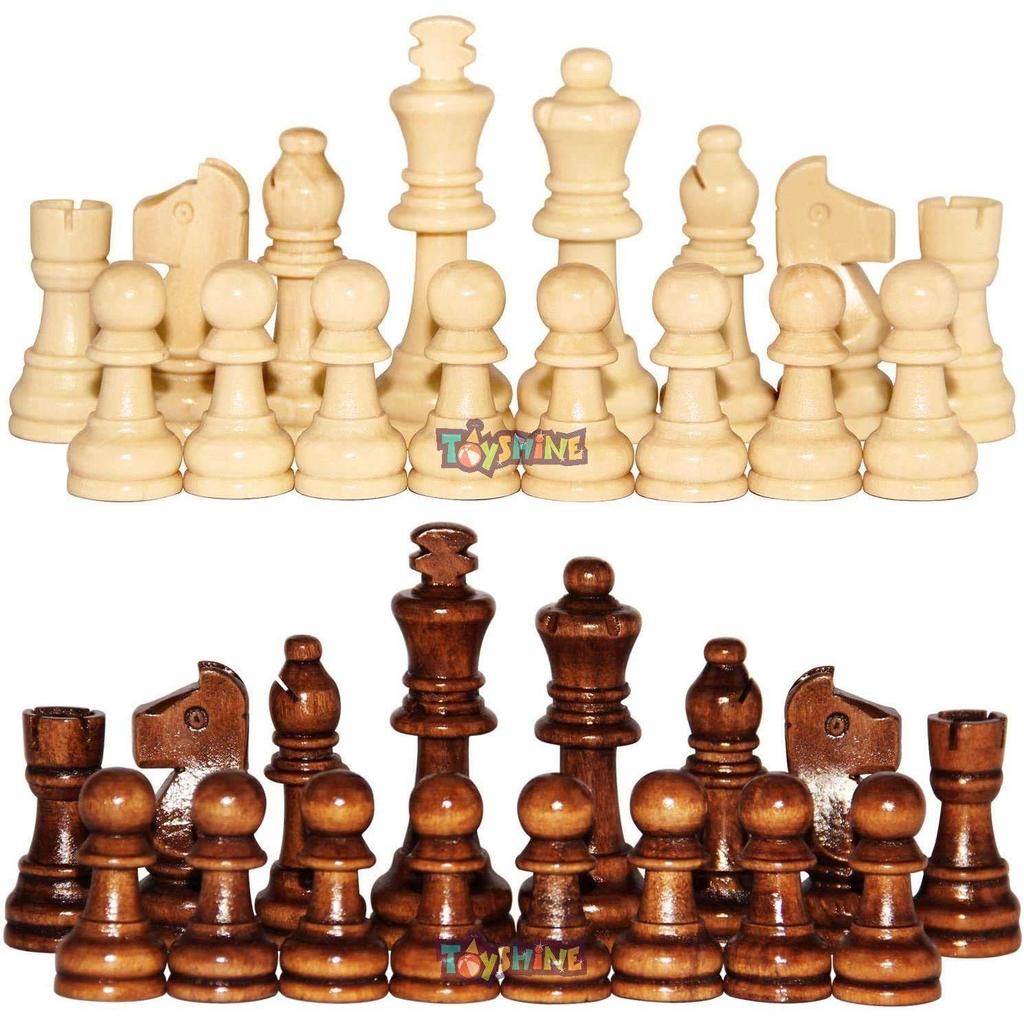 Wooden Chess Pieces, Tournament Wood Chessmen Pieces Only, (7 Cm King Figures) Chess Game Pawns Figurine Pieces, Color May Vary (Sstp), Big Kid