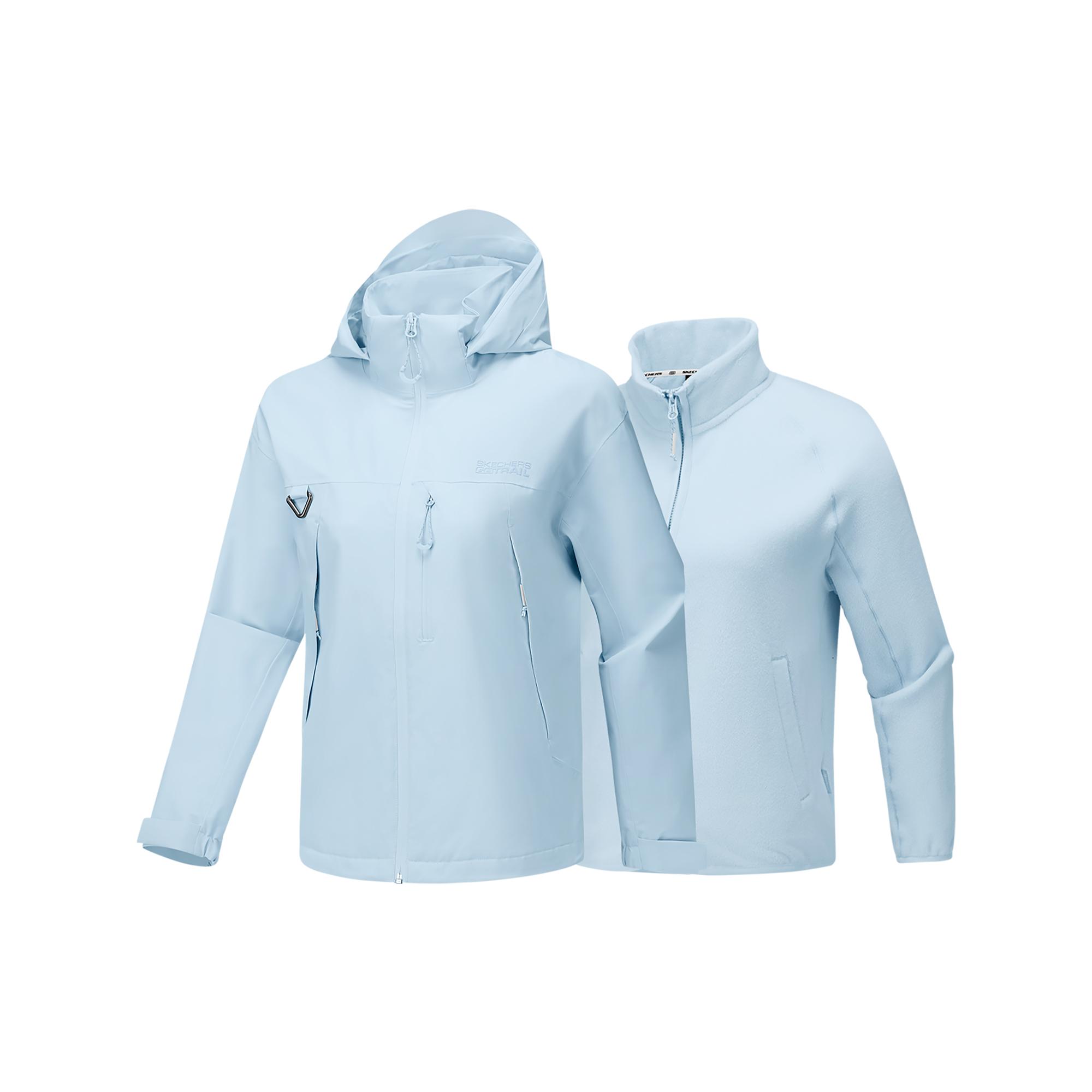 Skechers Magic Cube Series Three-In-One Fleece Lined Loose Woven Waterproof Windproof Breathable Wear-Resistant Jacket Women Jacket P425W121-022G S