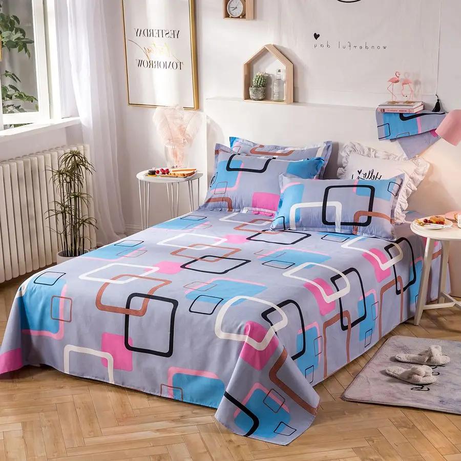 

3pcs/Set Home Textile Bed Sheet Set with Pillowcases Cotton Material Lovers Home Room Bedding Flat Sheet Bed Sheet Set 120x200cm&set