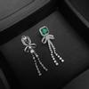 Gica Gema Emerald Earrings With Diamond 925 Sterling Silver Unique Design Romantic Fine Earrings Jewelry Wedding Party Gifts New Trend 40mm