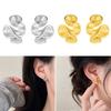 Flower Shape Copper Studs Earrings Smooth Surfaces Unique Accessory Casual Formal Earrings Suitable for Fashion Women