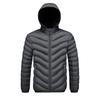 Rib Clothes, Cotton-padded Clothes, Men's Winter Removable Hat, Piled and Thickened Solid Color Cotton-padded Jacket.