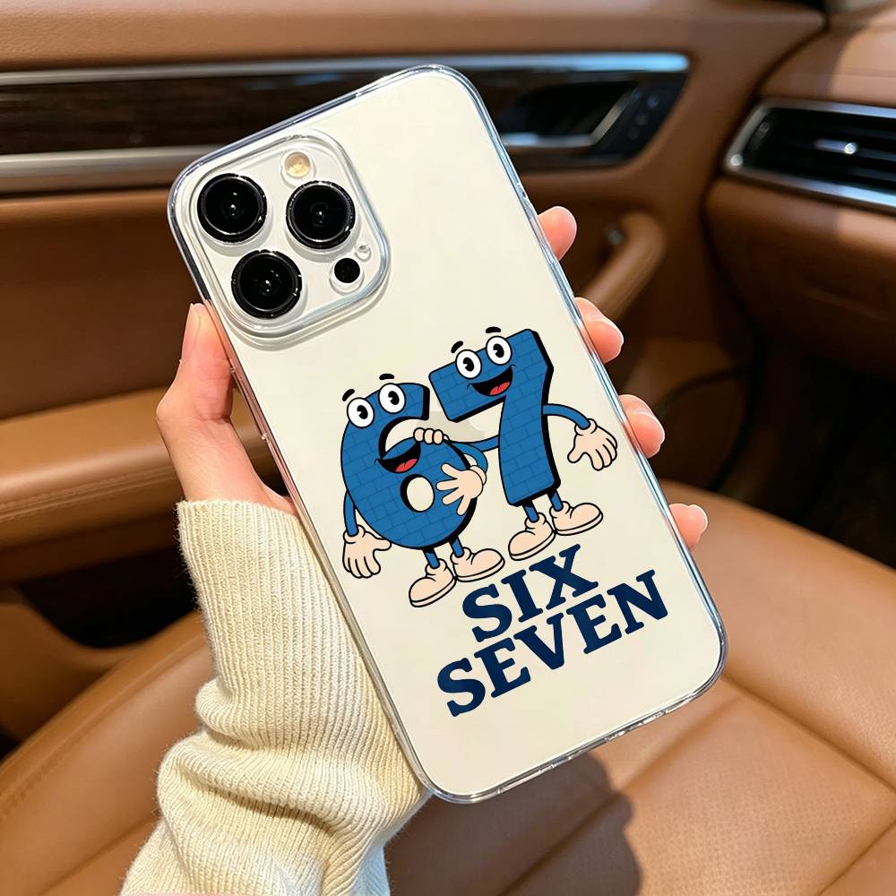 SS Fashion Six Seven 67 Phone Case For iPhone17,16,15,14,13,12,Pro Max,16/15/14 Plus XS Soft Silicone Transparent Cover