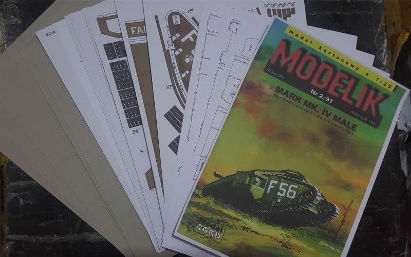 3D Assembly Model Paper Craft World Military Weapons Scale IV 1/25 (Mark Tank)