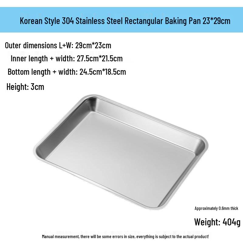 304 Stainless Steel Rectangular Grill and Baking Pan Set with Oil Draining Rack