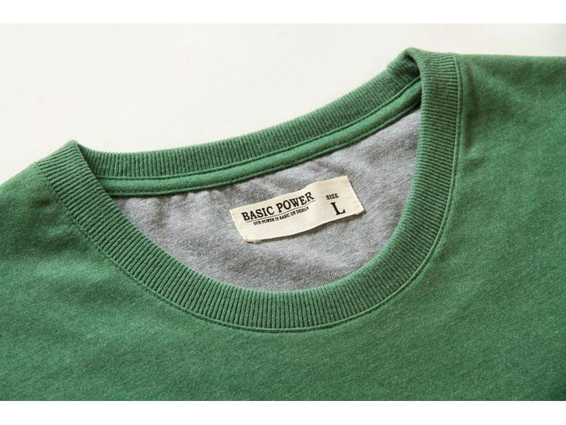 Solid Color Men's Short Sleeve Round Neck T-Shirt, Washed and Brushed, Available in Plus Sizes.