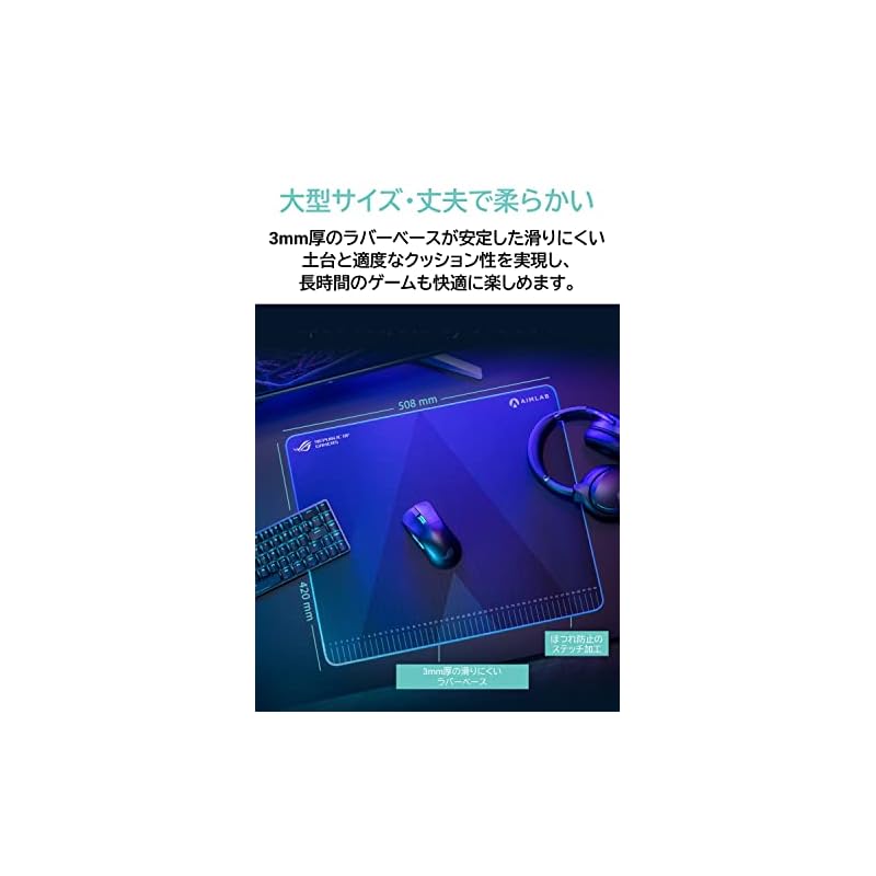ASUS ROG Hone Ace Aim Lab Edition Gaming Mousepad (Large/Aim Lab X ROG 360 Task/Hybrid Cloth Material/Nano Coating/Anti-Fray Stitching/Rubber