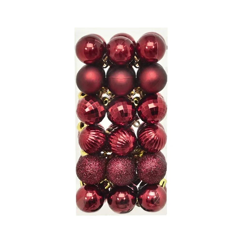 36Pcs/Box 3cm Christmas Ball Decoration Xmas Tree Pendent Ornaments for Home Decor New Year Party Supplies Christmas Gifts