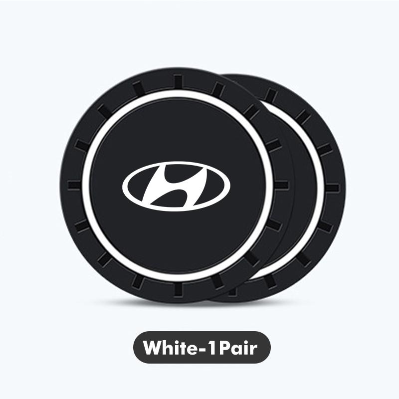 2pcs Car Coaster Water Cup Bottle Mat Silicone Non Slip Pad For Hyundai Azera GDI i10 i20 i30 i40 ix20 ix35 Sonata Santafe XX1