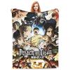 Attack On Titan Anime Manga Fleece Throw Blankets Action Blanket for Bedding Travel Lightweight Thin Bedroom Quilt