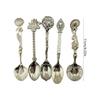 Retro Elegances Alloy Crafted 5Pcs Multifunctional Spoons Kitchen Utensils Collection Antique Relief Kitchen Accessorie