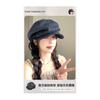 Unique pleated hemp beret for women, large size, octagonal hat, painter's hat