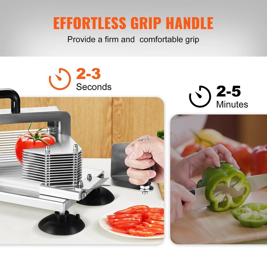 Commercial Tomato Slicer, 1/4"+3/8"+3/16" Tomato Cutter Slicer, Stainless Steel Heavy Duty Tomato Slicer Machine, Manual Tomato Slicer with Non-slip