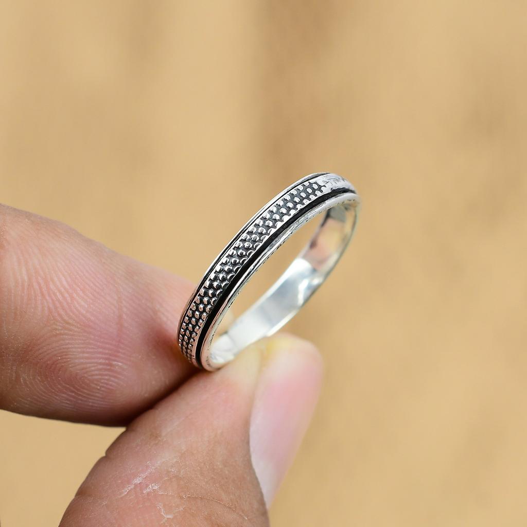 Birthday Gift For Her Natural No Stone Gemstone Spinner Ring Size 10 925 Silver