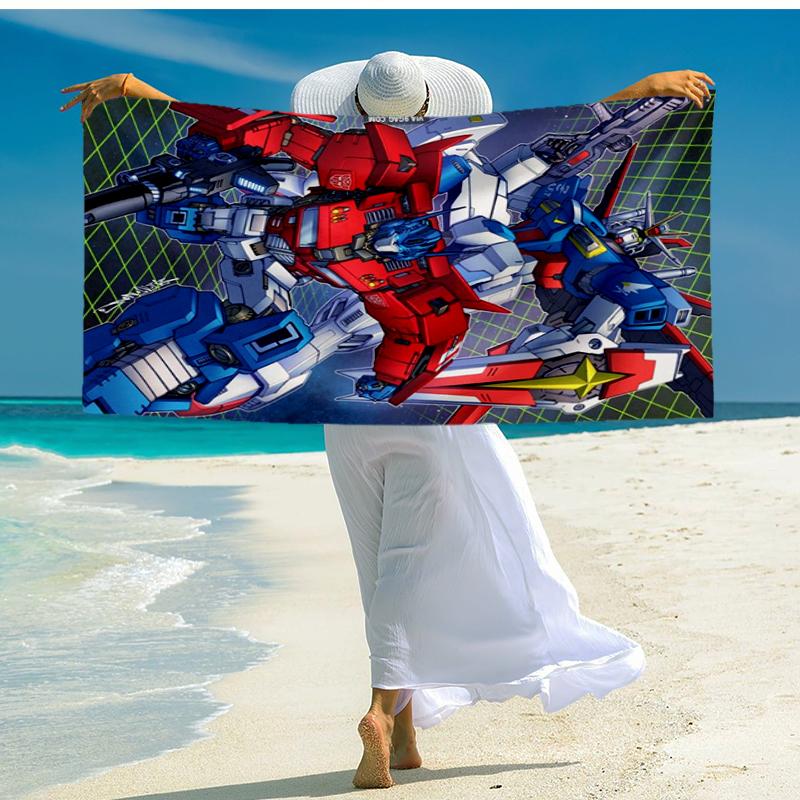 Robotic Warrior Design Beach Towel, Super Soft Microfiber, Gift for Her/Him, Birthday, for Pool, Beach, Travel, Home Decor Fan gifts