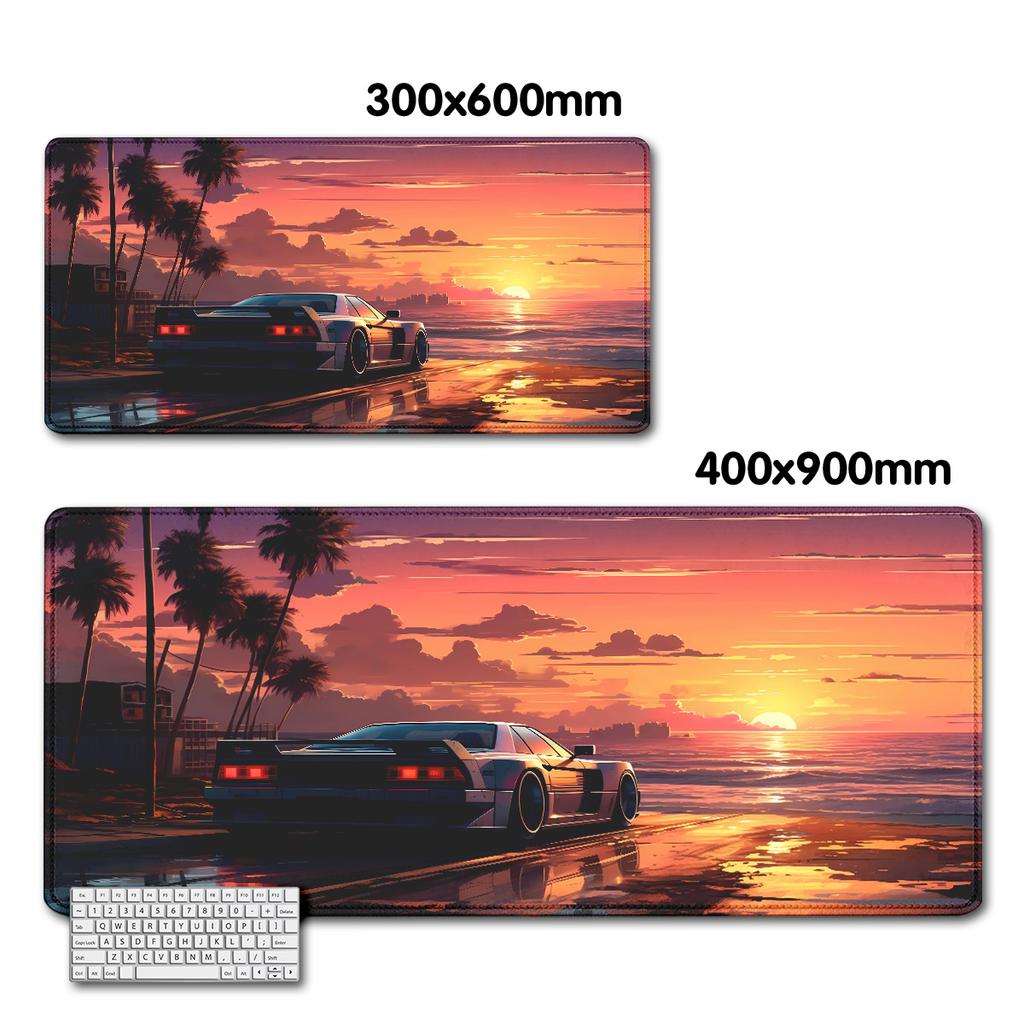 Laptop Gamer mousepad landscape mountain sunset racecar cartoon mouse pad Large Rug Locking Edge Keyboard Desk Mat for CSGO LOL