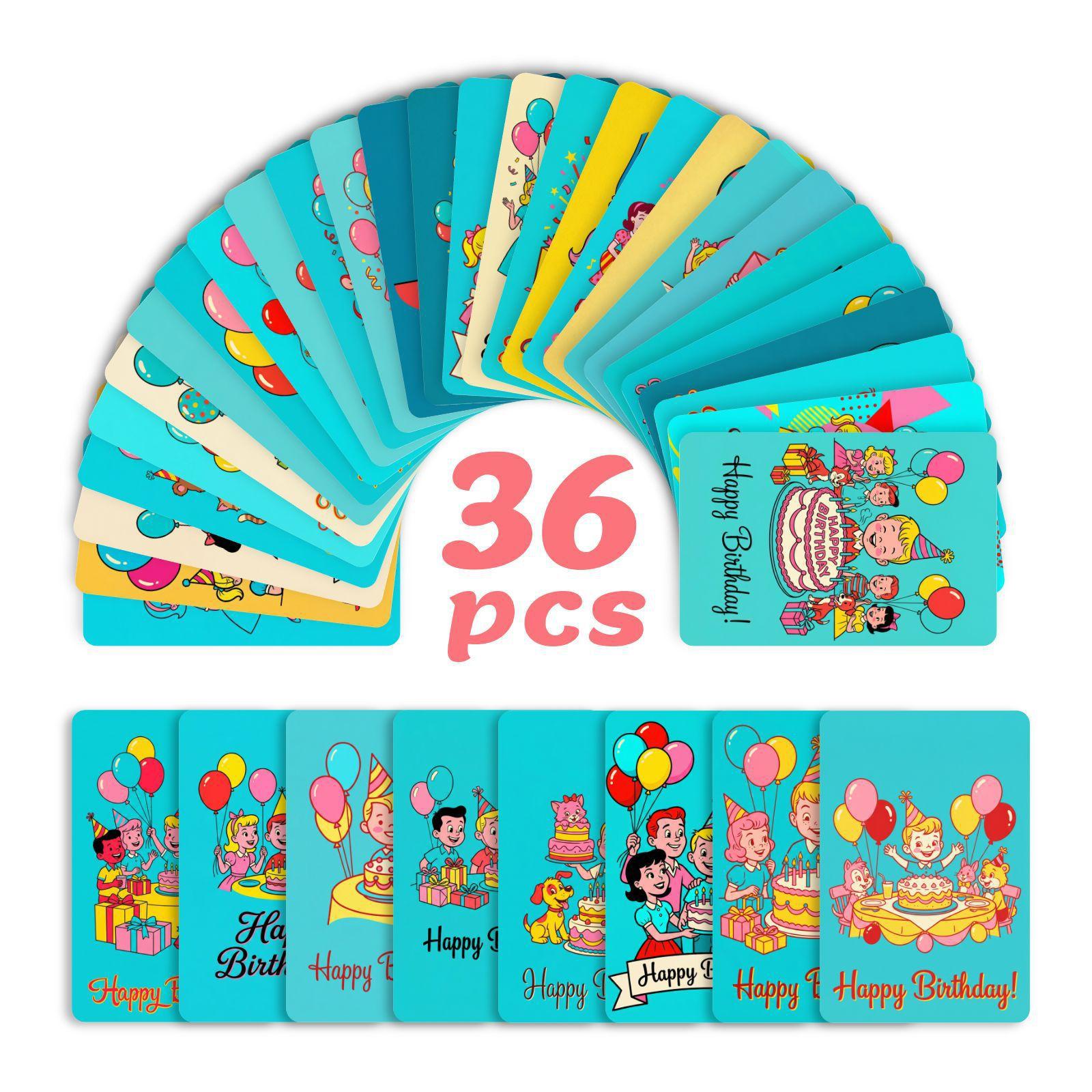 

36 Birthday Greeting Cards Creative Children Happy Birthday Gift Text Message Card Can Be Handwritten RXHB0097