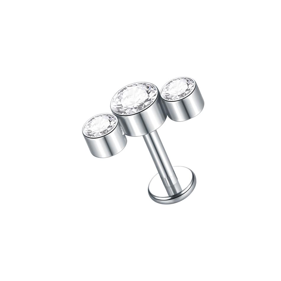 1 Stück Implantatgrad Titan Zirkon Stecker Ohrring Innen Gewinde Stern Labret Piercing Lippe Monroe Helix Tragus Piercing Schmuck