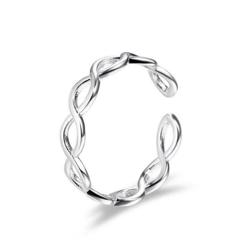 Hollow Woven Sleek Minimalist Sterling Color Jewelry Fresh Glossy Cross 8 Word Chic Fashionable Popular Exquisite Craftsmanship Opening