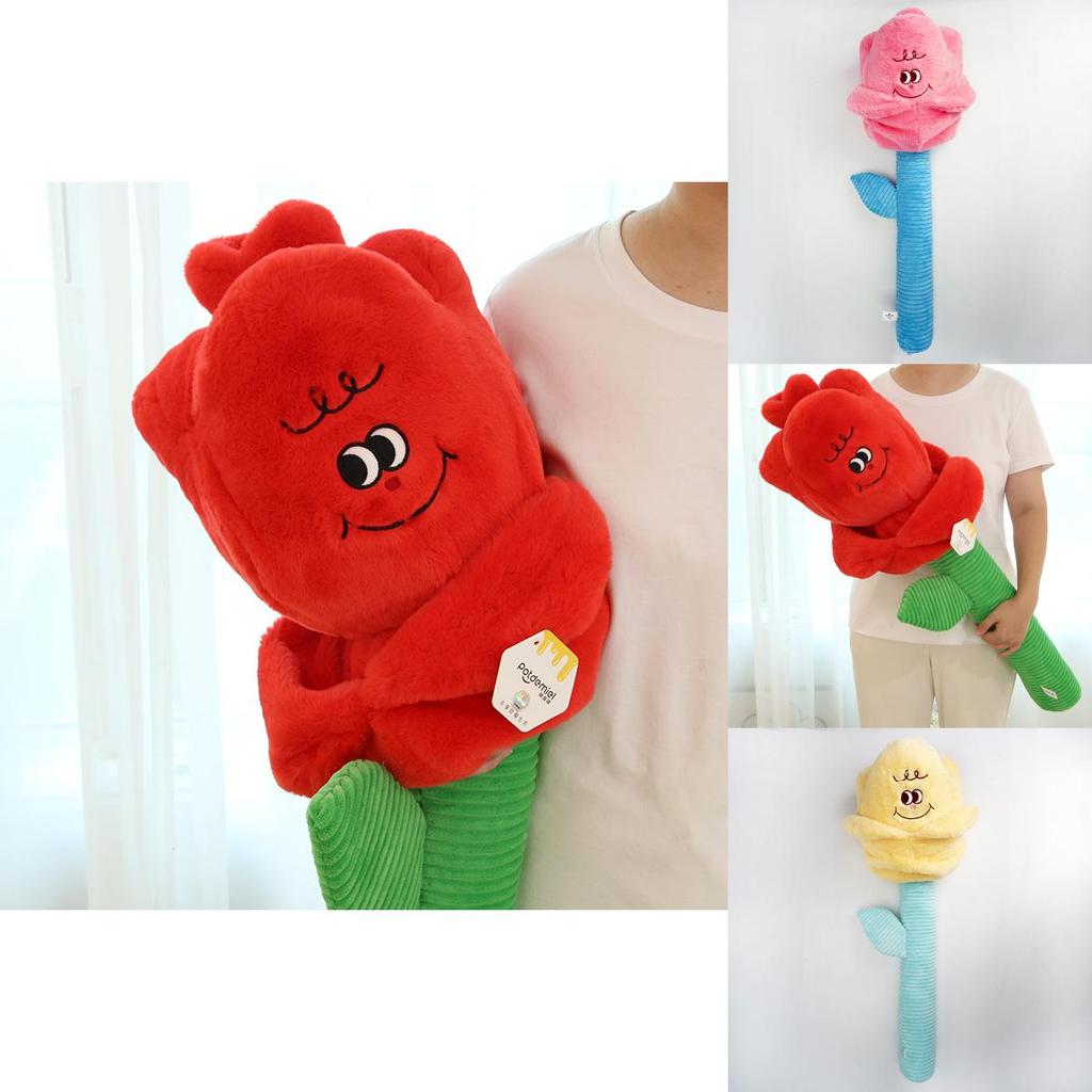 Schöne Plüsch-Rosenblüten in Gelb und Rosa, wahlweise 48 cm und 85 cm