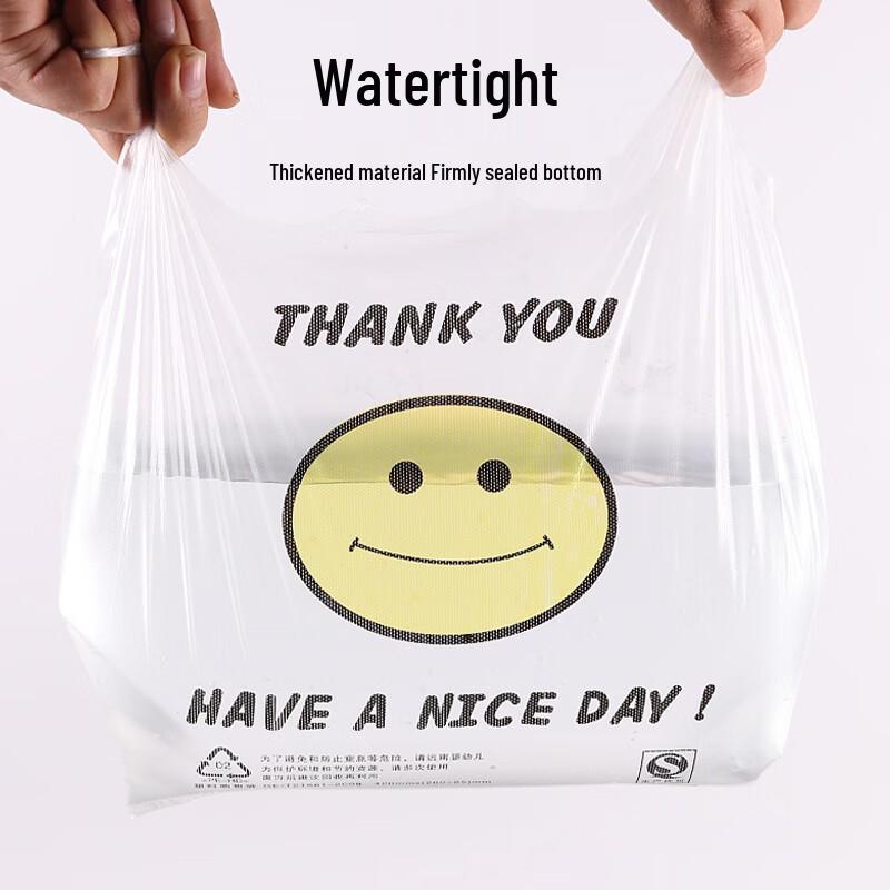Sacchetti di plastica spessi con faccina sorridente