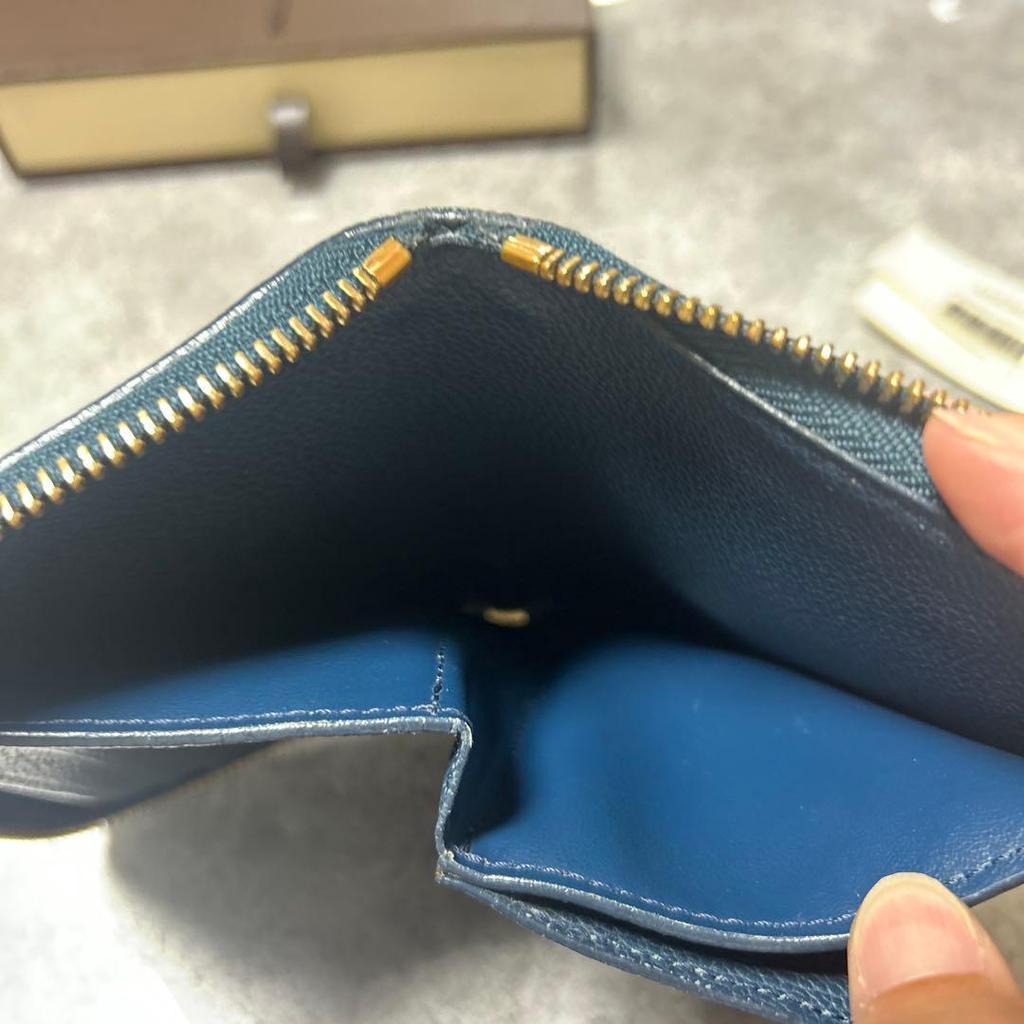 Used [Louis Vuitton] Monogram Empreinte Line Wallet (Navy)