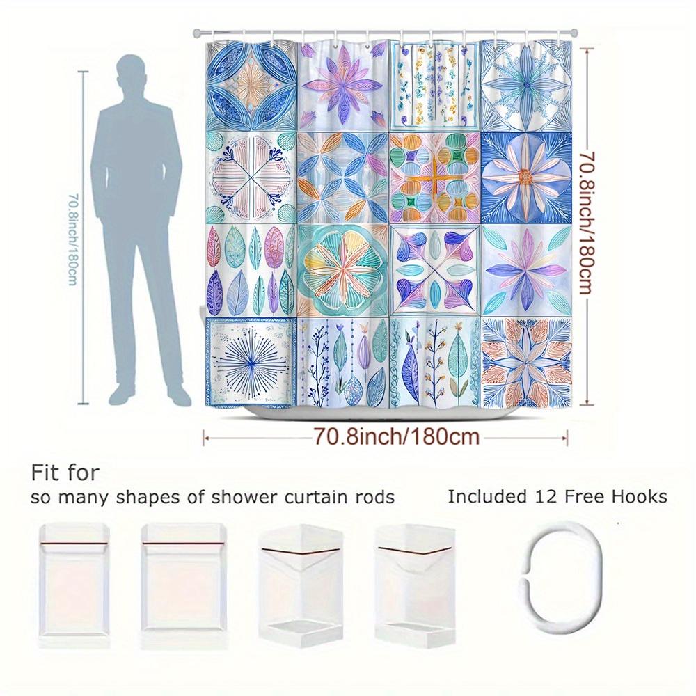 1Pc Natural Plant Scenery Shower Curtain Shower Curtain Floral Pattern Creative Leaf Design Fresh And Pleasant Bathroom Decorati
