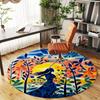 1pc Woman Forest Round Chair mat office Area Rug - Non-Slip, Floor Mat for Office, Bedroom, Ideal home decor gift p0105007