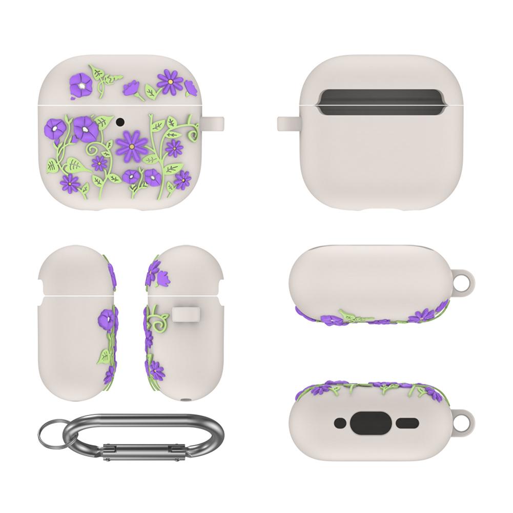 

Чехол для Airpods 4 2024 силиконовый полностью защитный чехол для наушников с функцией зарядки и брелоком для наушников противоударный защита от падений белый