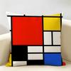 Abstract Painting Piet Mondrian Art Cushion Cover Natural Linen Organic Fabric Double-Sided Printing Breathable For Home Decor