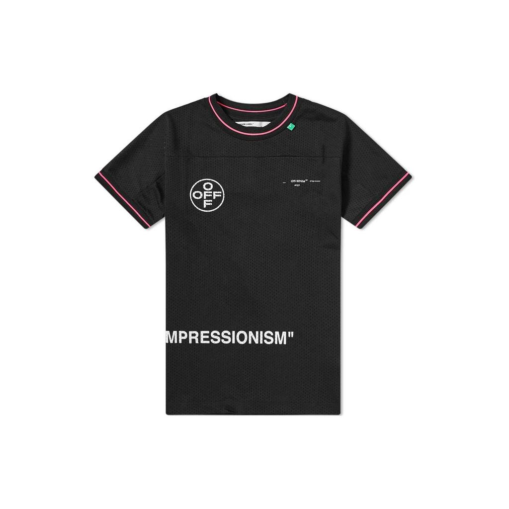 Off-White Printed Crew Neck Short Sleeve T-shirt Regular Fit Men Tops Black OMAA022R191010151028