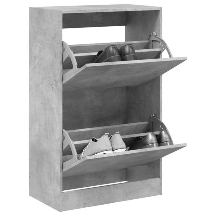 VidaXL Armoire à chaussures gris béton 60x34x96,5 cm bois d'ingénierie 839948