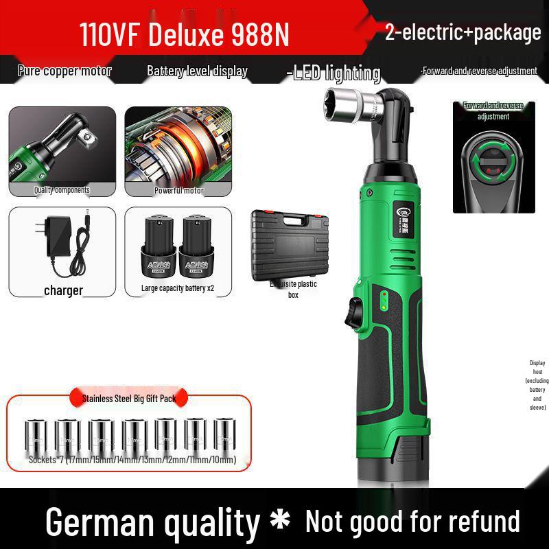 Перезаряжаемый 90° Высокомоментный Трещоточный Ключ для Авторемонта