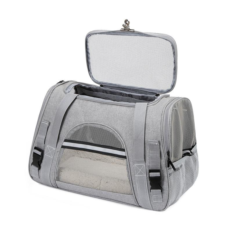 Foldable Pet Handbag, Breathable Outdoor Travel Carrier, Portable Lightweight Cat Dog Shoulder Bag for Daily Outing