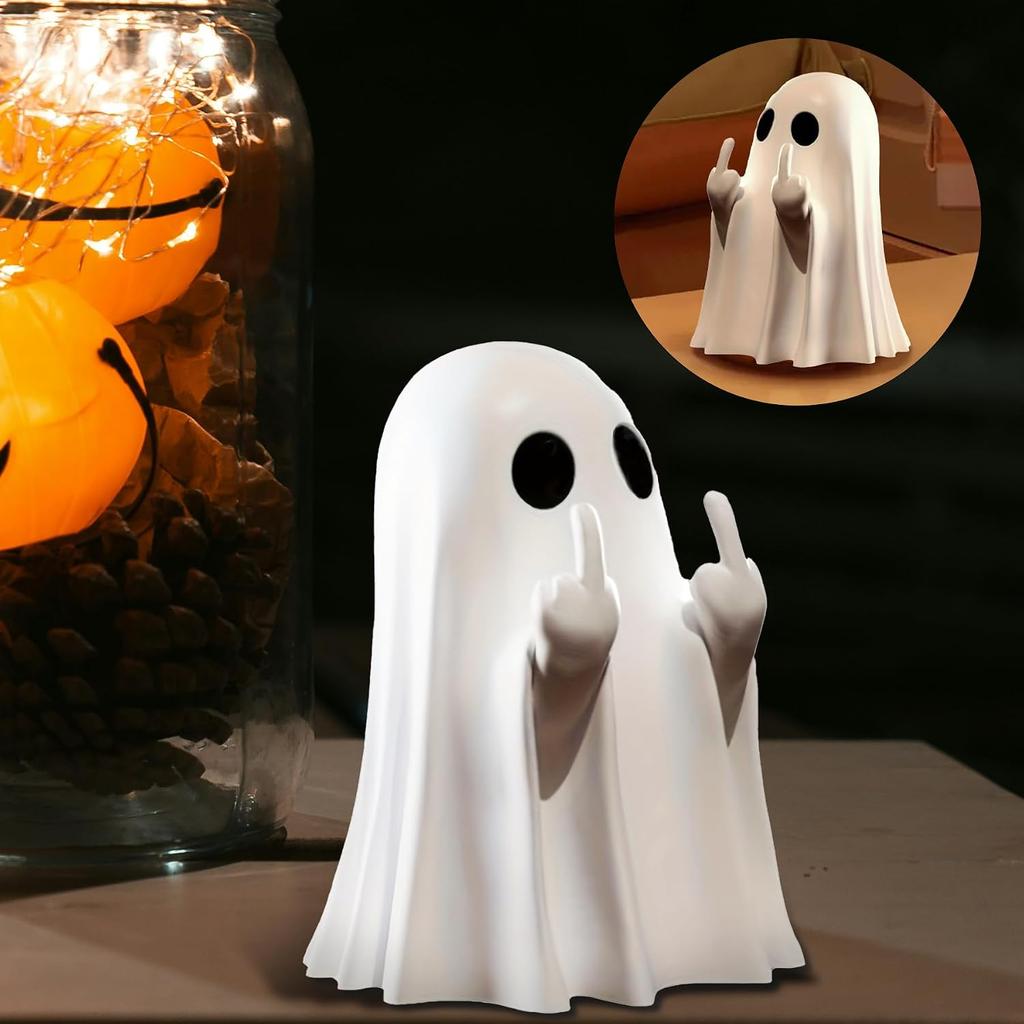 Xiaomi 1-10Pcs Cute Middle Finger Ghost Statue Funny Ghost Statue Small Scary Ghost Figurines Halloween Home Decor New Year's Gifts