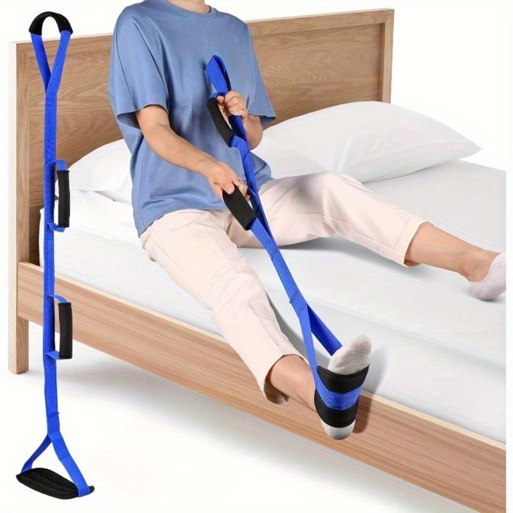 Recovery Leg Lift with Soft Grip and Ankle Loop - Portable Folding Bedside Assist Device for Easy Entry and Exit