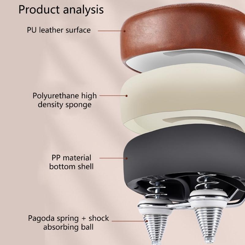 Ergonomic Bike Saddle Bike Seat with Shock Absorption and Waterproof Leather Suitable for Long Rides Water resistant