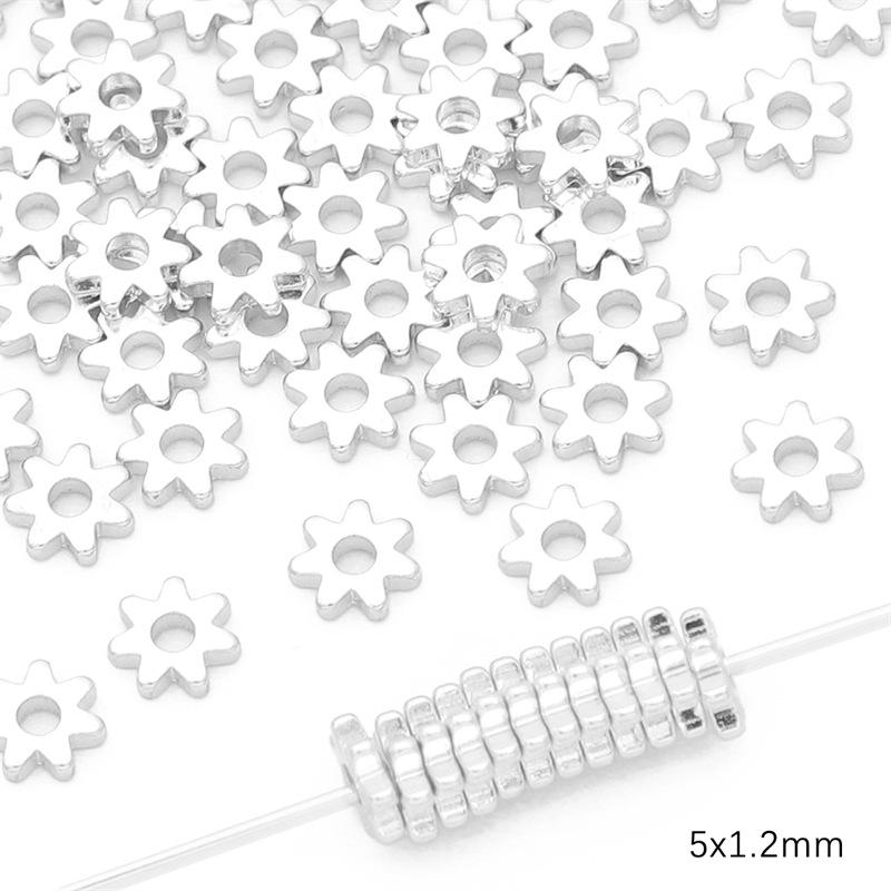 Copper Retention 14K Gold-Filled Plum Blossom Heart Spacers, 925 Silver DIY Ancient Style Jewelry Accessories for Bracelets, Necklaces, Earrings