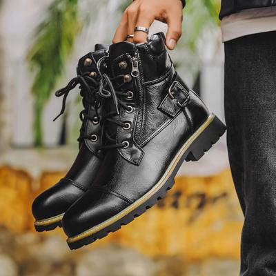 Fashion Men High Top Boots Fashion Motorcycle Boot Luxury Casual Leather Boots for Men British Ankle Boot Western Cowboy Boots Botas2025