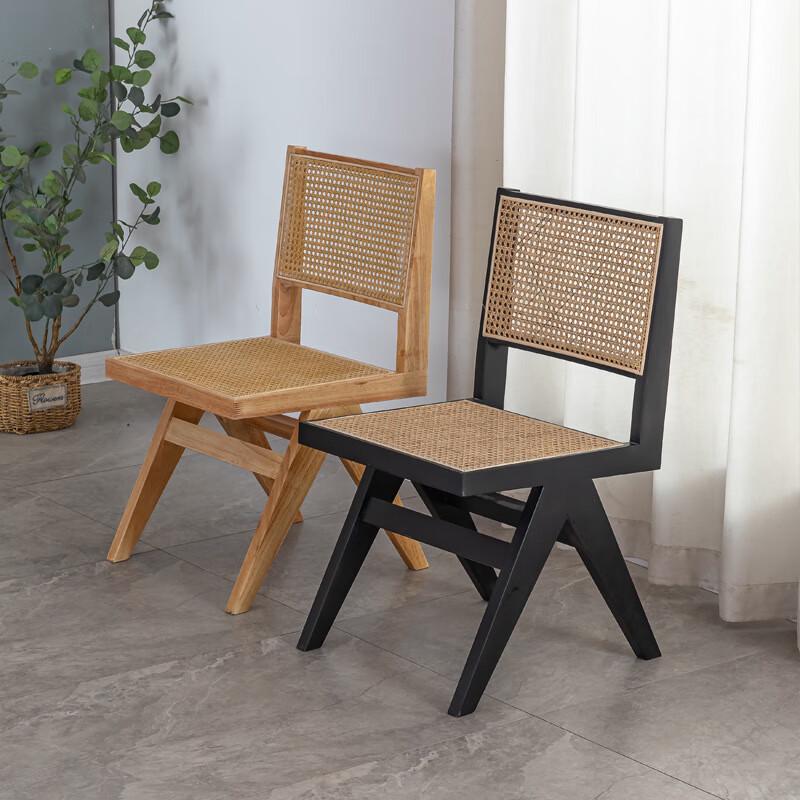 NuFeng Outdoor Solid Wood Rattan Dining Chair