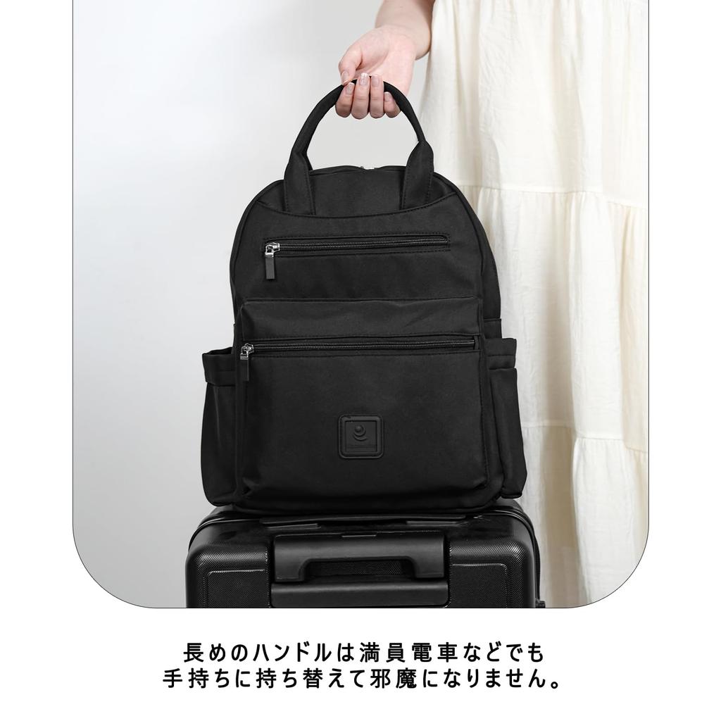 Eazmute Women's Lightweight Business Backpack for Commuting, Water-Repellent, Fits 13.3-inch PCs, Large Capacity, Suitable for Women in Their 20s,