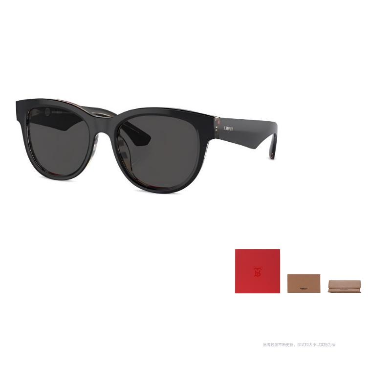 Burberry temple logo square sunglasses women's black