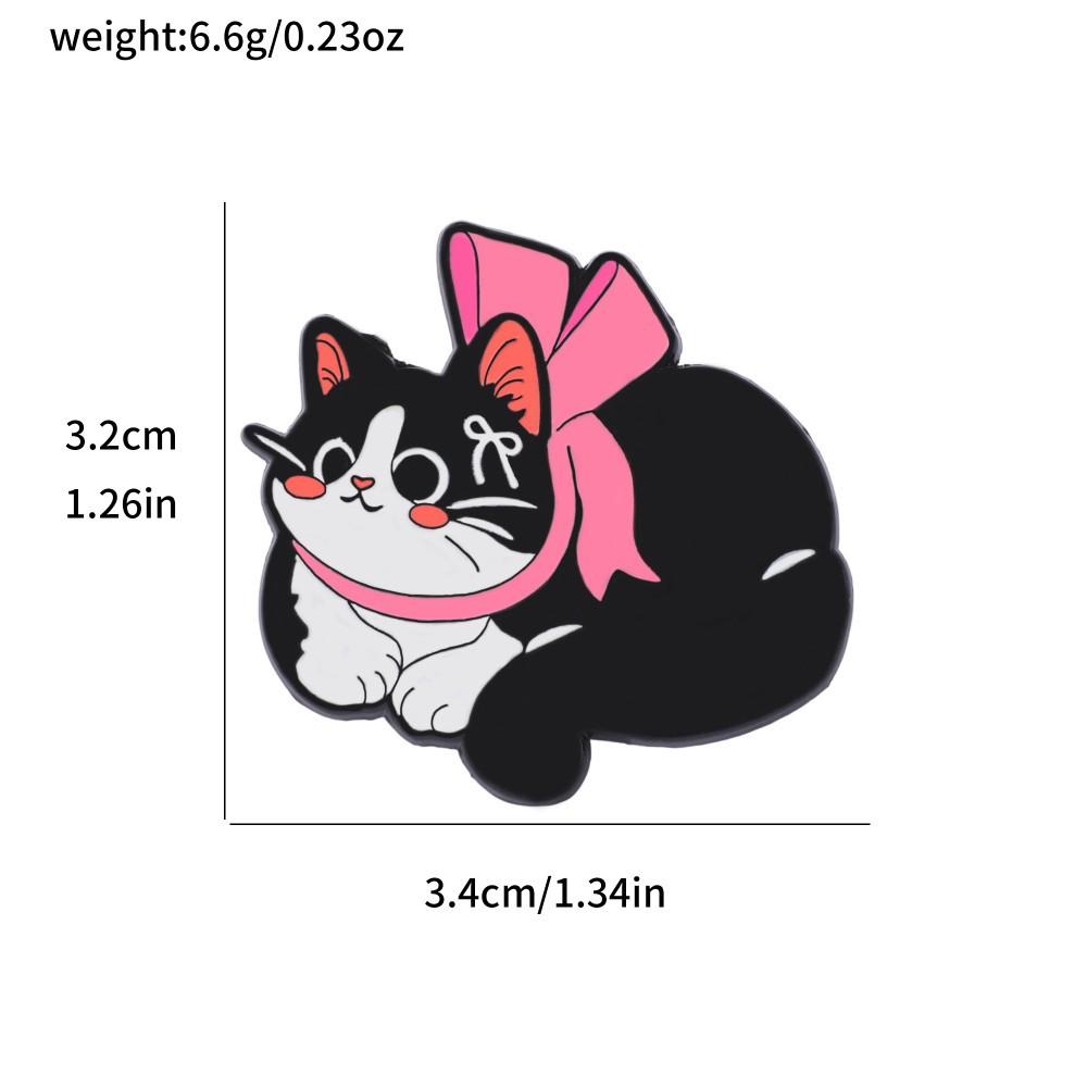 Милый мягкий милый кот металлический значок кот с бантом черный котенок сплав брошь украшение для сумки