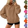 Women's Color Long Sleeve Hoodie with Front Pocket, Loose Fit Pullover for Casual Daily Wear