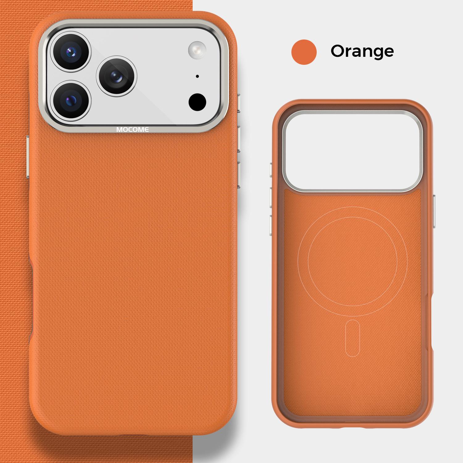 Cross-Border iPhone 17 Pro Max Plaid Magnetic Metal Frame Drop-Proof Case (Compatible with iPhone 16 Pro/15) iPhone 17 Pro Max оранжевый