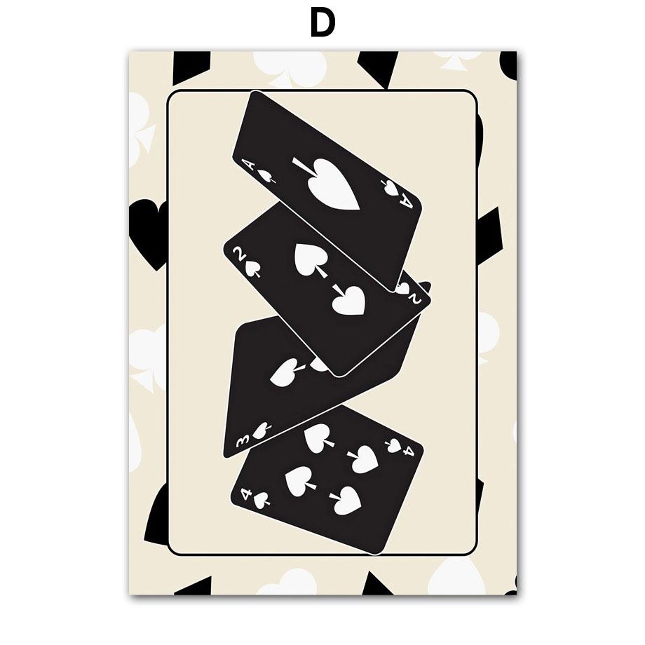 Wall Art Canvas Painting Lucky Playing Card Dice Spades Ace Queen Club Living Room Decor Posters And Prints Home Wall Pictures